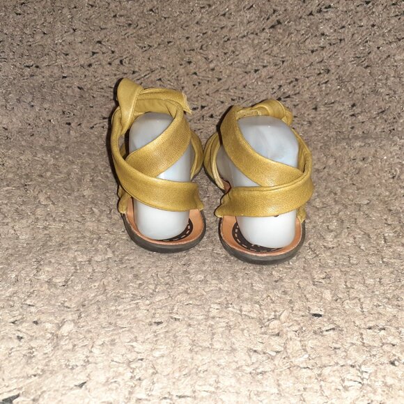 FLY LONDON-Flat Sandals-Olive Green Thongs-Leather Ankle Ties-Sz 37-Excellent - Picture 6 of 9